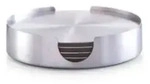 Zeller Present Glas-Untersetzer Edelstahl &Oslash;10cm silber 7tlg, Rund, Stahl, Edelstahl,