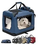 lionto Hundetransportbox faltbar, stabile Stoffbox mit Mesh-Eins&auml;tzen, ideal f&uuml;r