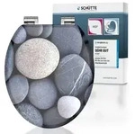 MDF WC-Sitz GREY STONES, mit Absenkautomatik