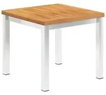 vidaXL Garten-Beistelltisch 45x45x38 cm Massivholz Akazie Edelstahl