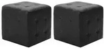 vidaXL Pouf 2 Stk. Schwarz 30x30x30 cm Kunstleder