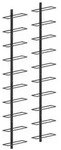 vidaXL Wand-Weinregale f&uuml;r 20 Flaschen 2 Stk. Schwarz Metall