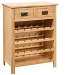 vidaXL Weinschrank 72x32x90 cm Massivholz Eiche