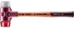 HALDER SIMPLEX Schonhammer &Oslash; 40 mm TPE-mid grau / Plastik rot mit Tempergussgeh&auml;use