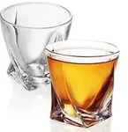 Intirilife 2x Whisky Glas in KRISTALL KLAR 'TWISTED' &ndash; Old Fashioned Whiskey