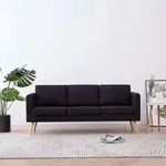 vidaXL 3-Sitzer-Sofa Stoff Schwarz