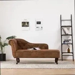 vidaXL Chaiselongue Braun Wildleder-Optik