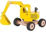 Goki 55898 - Bagger, Holz, Baustellenfahrzeug, Schaufelbagger 20 x 17 x 25 cm, Holz,