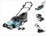 Makita DLM 432 F2 Akku Rasenm&auml;her 36 V ( 2x 18 V ) 43 cm Brushless + 2x Akku...