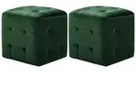 vidaXL Pouf 2 Stk. Gr&uuml;n 30x30x30 cm Samtstoff