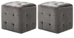 vidaXL Pouf 2 Stk. Grau 30x30x30 cm Samtstoff