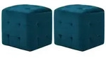 vidaXL Pouf 2 Stk. Blau 30x30x30 cm Samtstoff