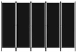 vidaXL 5-tlg. Raumteiler Schwarz 250x180 cm