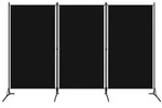 vidaXL 3-tlg. Raumteiler Schwarz 260x180 cm