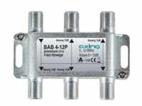 axing BAB 4-12P - Kabelsplitter - 5 - 1218 MHz - Grau - A - 12 dB - F4-fach