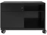 Rollschrank Note Caddy Schubladen links Rollschrank Note HxBxT 563x800x490mm schwarz