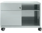 Rollschrank Note Caddy Schubladen links Rollschrank Note HxBxT 563x800x490mm silber