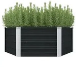 vidaXL Hochbeet Anthrazit 129 x 129 x 45 cm Verzinkter Stahl