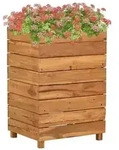 vidaXL Hochbeet 50x40x72 cm Teak Altholz und Stahl