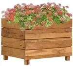 vidaXL Hochbeet 50x40x38 cm Teak Altholz und Stahl