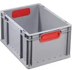 Transportstapelbeh&auml;lter L400xB300xH220mm grau PP geschlossener Griff rot