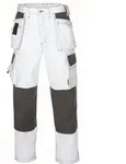 BIG-TEXXOR-Workwear, Canvas-Arbeits-Berufs-Bund-Hose, Panama, 270g/m2, wei&szlig;/grau
