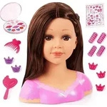 Bayer Design Bust Reig Charlene Super Model Haarstyling und Make-up braune Per&uuml;cke
