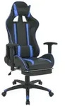 vidaXL Neigbarer Racing-B&uuml;rostuhl mit Fu&szlig;st&uuml;tze Blau