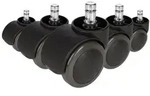 5x Hartbodenrollen ROLO 11mm 50mm B&uuml;ro-Stuhl-Rollen f&uuml;r Hartb&ouml;den (5er Pack) hjh