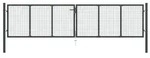 vidaXL Mesh-Gartentor Verzinkter Stahl 400 x 150 cm Grau