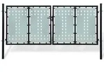 vidaXL Zauntor (Einzeltor) Schwarz 300x175 cm