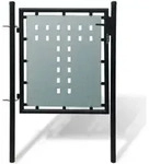 vidaXL Zauntor (Einzeltor) Schwarz 100x125 cm