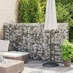 vidaXL Gabionenwand mit Abdeckung Verzinkter Stahl 100&times;20&times;150 cm