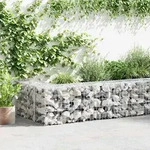 vidaXL Gabionenwand mit Abdeckung Verzinkter Stahl 600&times;30&times;50 cm
