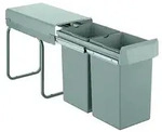 GROHE M&uuml;lltrennsystem Blue 2-fach 2x 15 l grau zweifach