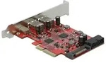 DeLOCK - USB-Adapter - PCIe 3.0 x4 - USB 3.2 Gen 2 x 3 + USB 3.0 (intern)