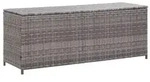 vidaXL Garten-Auflagenbox Grau 150x50x60 cm Poly Rattan