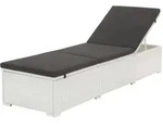 vidaXL Sonnenliege mit Auflage Poly Rattan Wei&szlig;