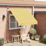 vidaXL Einziehbare Markise Handbetrieben 200 cm Orange/Wei&szlig; Gestreift