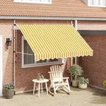 vidaXL Einziehbare Markise Handbetrieben 300 cm Orange/Wei&szlig; Gestreift