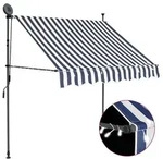 vidaXL Einziehbare Markise Handbetrieben mit LED 100 cm Blau und Wei&szlig;