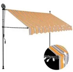 vidaXL Einziehbare Markise Handbetrieben mit LED 250 cm Gelb und Blau