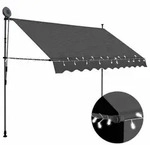 vidaXL Einziehbare Markise Handbetrieben mit LED 250 cm Anthrazit