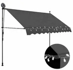 vidaXL Einziehbare Markise Handbetrieben mit LED 300 cm Anthrazit