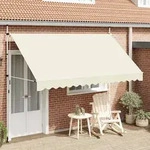 vidaXL Einziehbare Markise Handbetrieben 350 cm Cremewei&szlig;