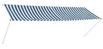 vidaXL Einziehbare Markise 350 x 150 cm Blau und Wei&szlig;