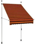 vidaXL Einziehbare Markise Handbetrieben 100 cm Orange und Braun
