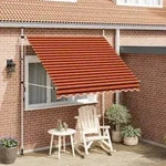vidaXL Einziehbare Markise Handbetrieben 250 cm Orange und Braun
