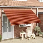 vidaXL Einziehbare Markise Handbetrieben 350 cm Orange und Braun