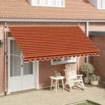 vidaXL Einziehbare Markise Handbetrieben 400 cm Orange und Braun